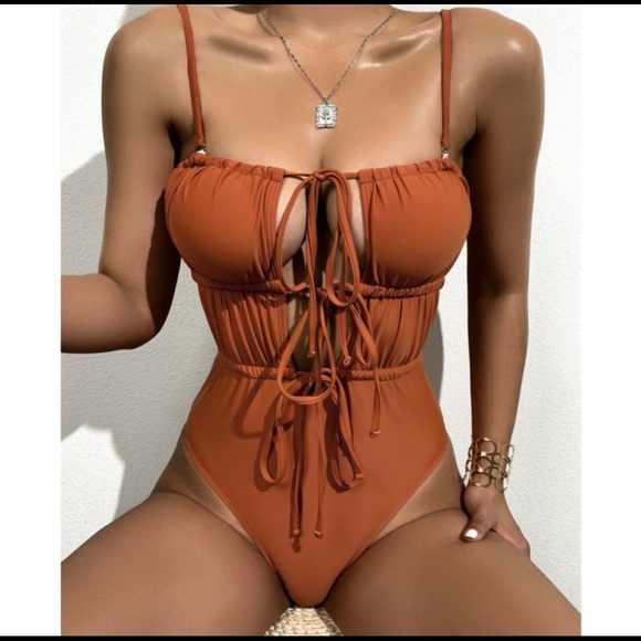 Private Label Other - NEW!Clearance Boho Ruched Rust Monokini Swimsuit